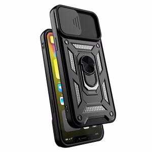Slide Camera Armor dėklas telefonui Samsung Galaxy S22 Plus juodas
