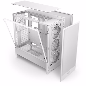 Kompiuterio korpusas NZXT H5 Flow baltas Mid Tower ATX skaidrus skydelis