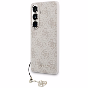 „Guess 4G Classic Logo Charm“ dėklas su „MagSafe“, skirtas „Samsung Galaxy S26“, rožinis