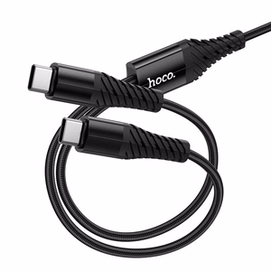 Кабель 2-в-1 USB C to USB C+C Hoco 1 м X123 чёрный