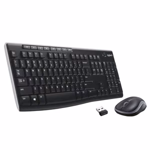 Belaidis QWERTY klaviatūros ir pelės rinkinys Logitech MK270, juodas