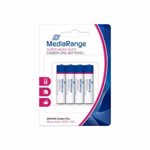 Baterija CARBON-ZINC AAA 1.5V/4 vnt MRBAT141 MEDIARANGE
