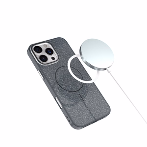 Glitter Thin Mag dėklas for iPhone 17 Pro 6,3" juodas