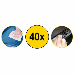 Dunlop drėgnos servetėlės automobilio prietaisų skydeliui prižiūrėti, 40 vnt.