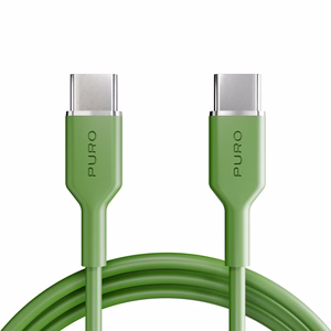 Кабель Puro ICON USB-C — USB-C 1.5м зелёный