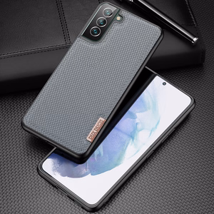 Dux Ducis Fino dėklas yra pagamintas iš nailono medžiagos Samsung Galaxy S22 + (S22 Plus) mėlynas