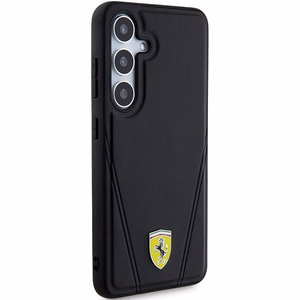 Ferrari Hot Stamp V Lines magnetinis dėklas telefonui Samsung Galaxy S24+ - juodas