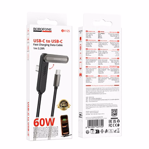 Borofone кабель BX125 Pacifico - Type C на Type C - PD 60W 1 метр черный