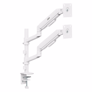 Ergo Office ER-692 W – dvigubas dujinės spyruoklės monitorių laikiklis 17–32 col. ekranams, po 1–10 kg, matinis baltas