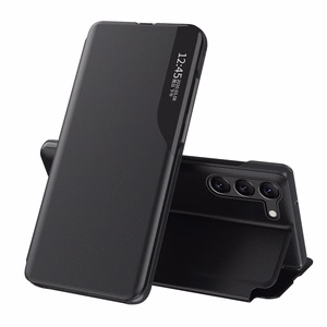 Ekologiškos odos dėklas telefonui Xiaomi POCO C65 / Redmi 13C su atvartu - juodas