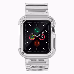 Silikoninė apyrankė dirželis dėklas dirželis šviesos rinkinys Apple Watch 44mm - juodas
