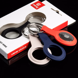 Crong Silicone case for Apple AirTag 1 / 2, with key ring, black