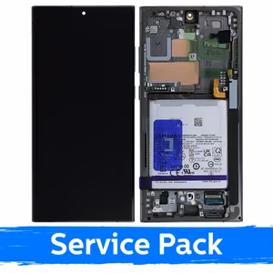 Ekranas skirtas Samsung S918 S23 Ultra su rėmeliu / Green / (Service Pack) +INCLUDING BATTERY