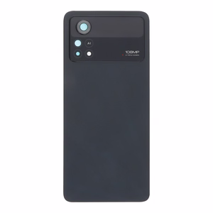 Задняя крышка Xiaomi Poco X4 Pro 5G чёрная (со стеклом камеры) OEM
