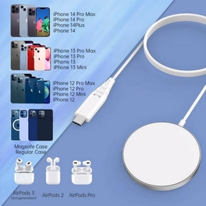 Магнитное беспроводное зарядное устройство CHOETECH 15W для iPhone 14 (белый)