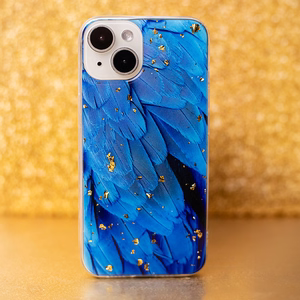 Gold Glam dėklas telefonui iPhone 14 Pro 6,1" mėlynas