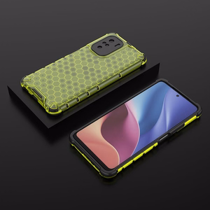 Honeycomb dėklas šarvuotas dėklas su TPU buferiu Xiaomi Redmi K40 Pro+ / K40 Pro / K40 / Poco F3 žalias