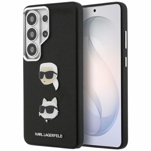Karl Lagerfeld Saffiano Double Heads Metal Чехол для Samsung Galaxy S26 Ultra - чёрный