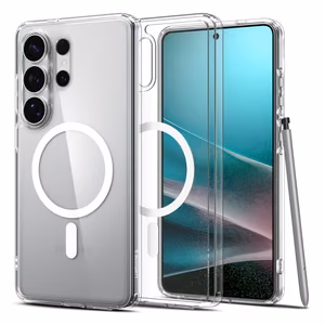 Spigen Ultra Hybrid Mag MagSafe чехол для Samsung Galaxy S26 Ultra прозрачный и белый