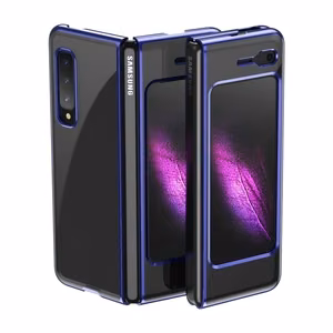 Plating Case жёсткий чехол с гальванизированной рамкой для Samsung Galaxy Fold синий