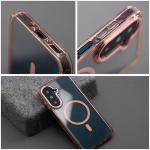 Чехол Samsung S26 ULTRA Frame Clear Hybrid Mag Cover, совместимый с MagSafe, пудрово-розовый