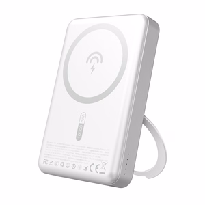 Dudao K28 10000mAh PD 22.5W Magnetinė išorinė baterija su metaliniu dėklu ir žiedo stovu - sidabrinė