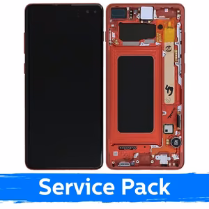 LCD ekranas suderinamas su Samsung G975 S10 Plus su rėmeliu / Cardinal Red / (Service Pack)