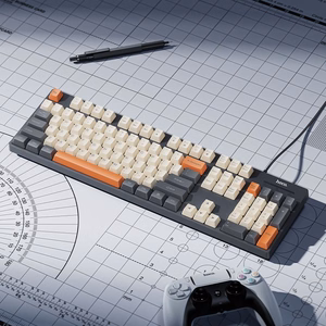 Wired keyboard QWERTY Hoco GM61 tri-color (white, grey, orange)