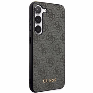 Guess GUHCS23SG4GFGR S23 S911 серый/серый жёсткий чехол 4G Metal с золотым логотипом