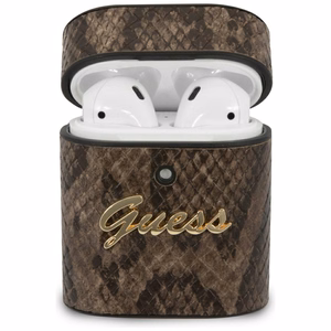 Guess GUACA2PUSNSMLBR AirPods 1/2 чехол коричневый/коричневый Python Collection