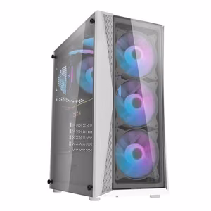 Darkflash DK352 Plus kompiuterio korpusas (juodas ir baltas) + 4 ARGB ventiliatoriai