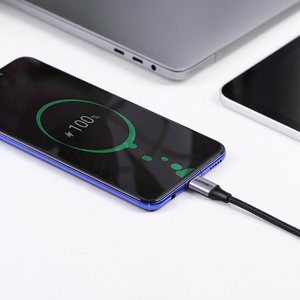 Ugreen US255 50125 кабель USB-C (прямой) / USB-C (угловой) PD QC 60W 3A 2м — серый