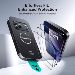 ESR UltraFit grūdintas stiklas 2-jų rinkinys iPhone 17 Pro Max - skaidrus