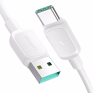 Joyroom Multi-Color Series A14 USB-A / USB-C 3A кабель 1.2m - белый