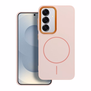 Чехол для Samsung S26 ULTRA Frame Mag Cover совместимый с MagSafe пудрово-розовый