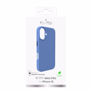 Puro Icon Mag Pro Magnetinis Silikoninis dėklas telefonui iPhone 16 - Mėlyna
