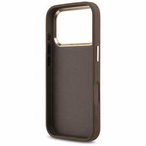 Чехол Guess PU Leather 4G Metal Logo Gold Frame для Apple iPhone 18 Pro Max, коричневый
