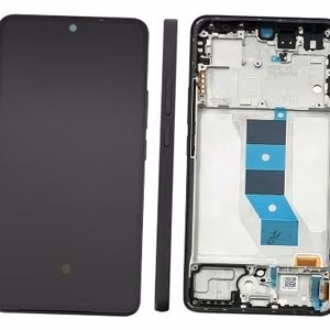 LCD ekranas Xiaomi Redmi Note 14 5G su lietimui jautriu ekranu su rėmu juodas OLED