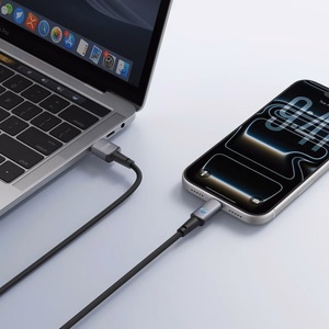 Кабель со светодиодным индикатором, разъемы USB-A и Type-C, VEGER PD 3A 66W AC1-ZSD, 1,2 м, черный