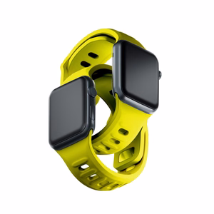 38/40/41/42 mm Yellow (small) - 3mk Silicone Watch Strap for Apple