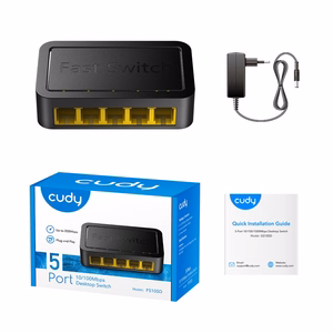 Cudy FS105D tinklo komutatorius Fast Ethernet (10/100) Juoda