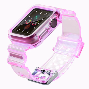 Силиконовый ремешок-браслет с чехлом Light Set для Apple Watch 38mm - красный