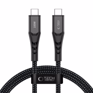 Tech-Protect Ultraboost UB11T USB-C / USB-C PD 100W / QC3.0 laidas 100 cm - juodas