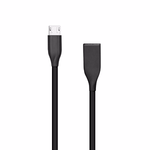 Силиконовый кабель USB - Micro USB, чёрный, 2м