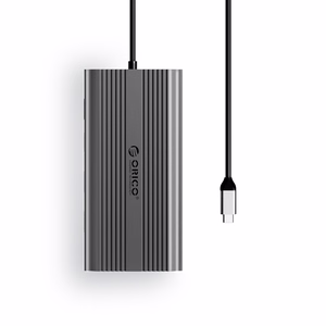 Orico XDR 12 viename USB-C prijungimo stotelė USB-A USB-C HDMI 4K VGA RJ45 Gigabit PD 100W SD ir microSD kortelių skaitytuvas - pilka