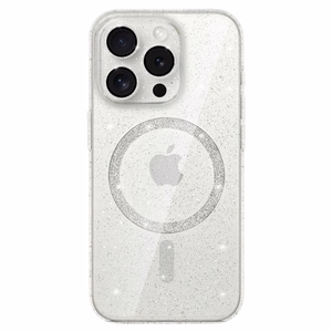 Blizgantis MagSafe dėklas telefonui Samsung Galaxy S23 Ultra skaidrus