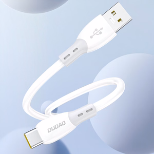 Кабель Dudao L25ST USB-A - USB-C, 5A, мягкое силиконовое плетение, 1м, белый