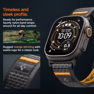 Spigen Athlex Air 2 Strap for Apple Watch (44 / 45 / 46 / 49 mm) - Black and Orange