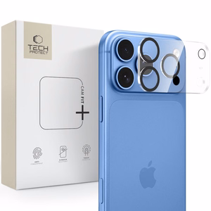 Skaidri grūdinto stiklo kameros apsauga „Tech-Protect Cam Fit+“, skirta „Apple iPhone 18 Pro“