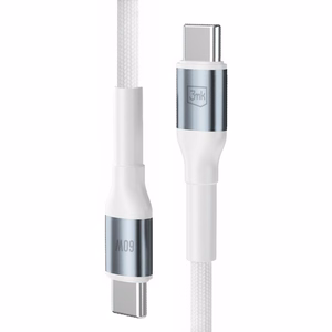 3mk Hyper Cable N-SERIES USB-C / USB-C 1m 20V/3A 60W laidas - baltas